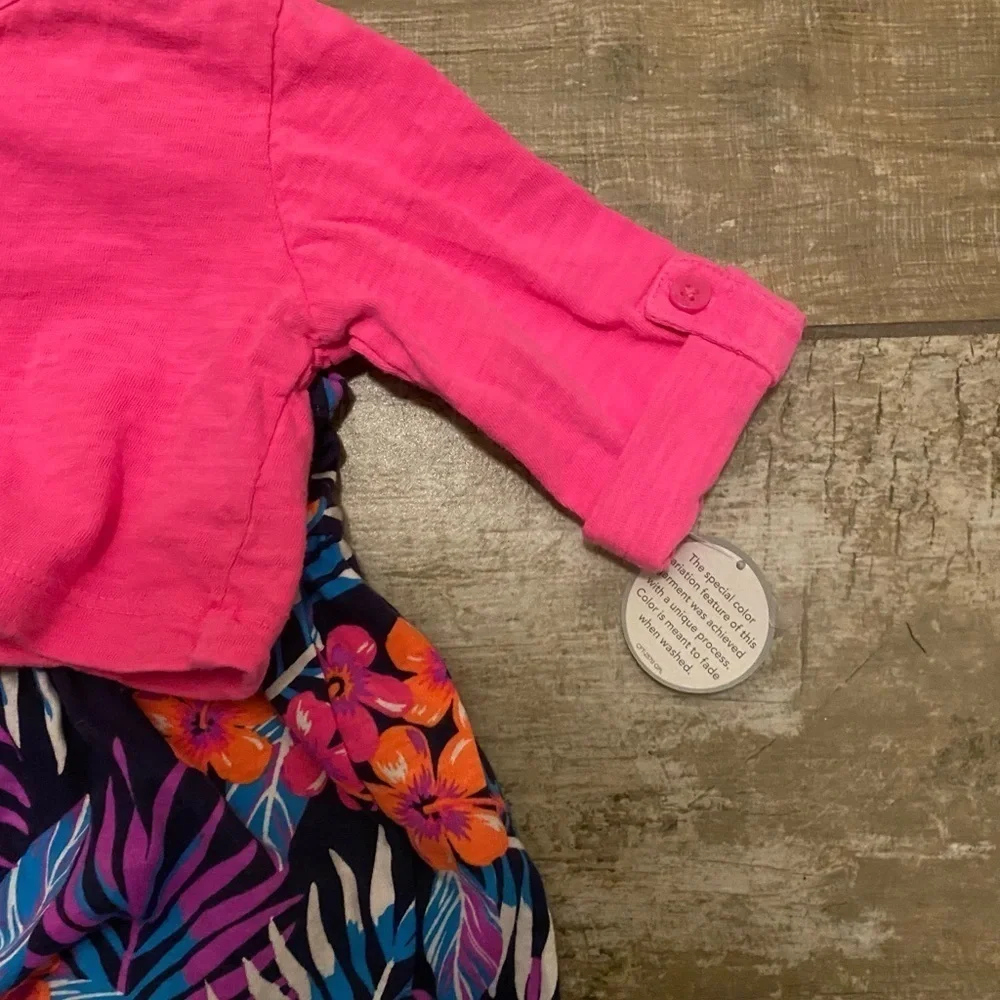 NWT Carter's floral dress with pink sweater set